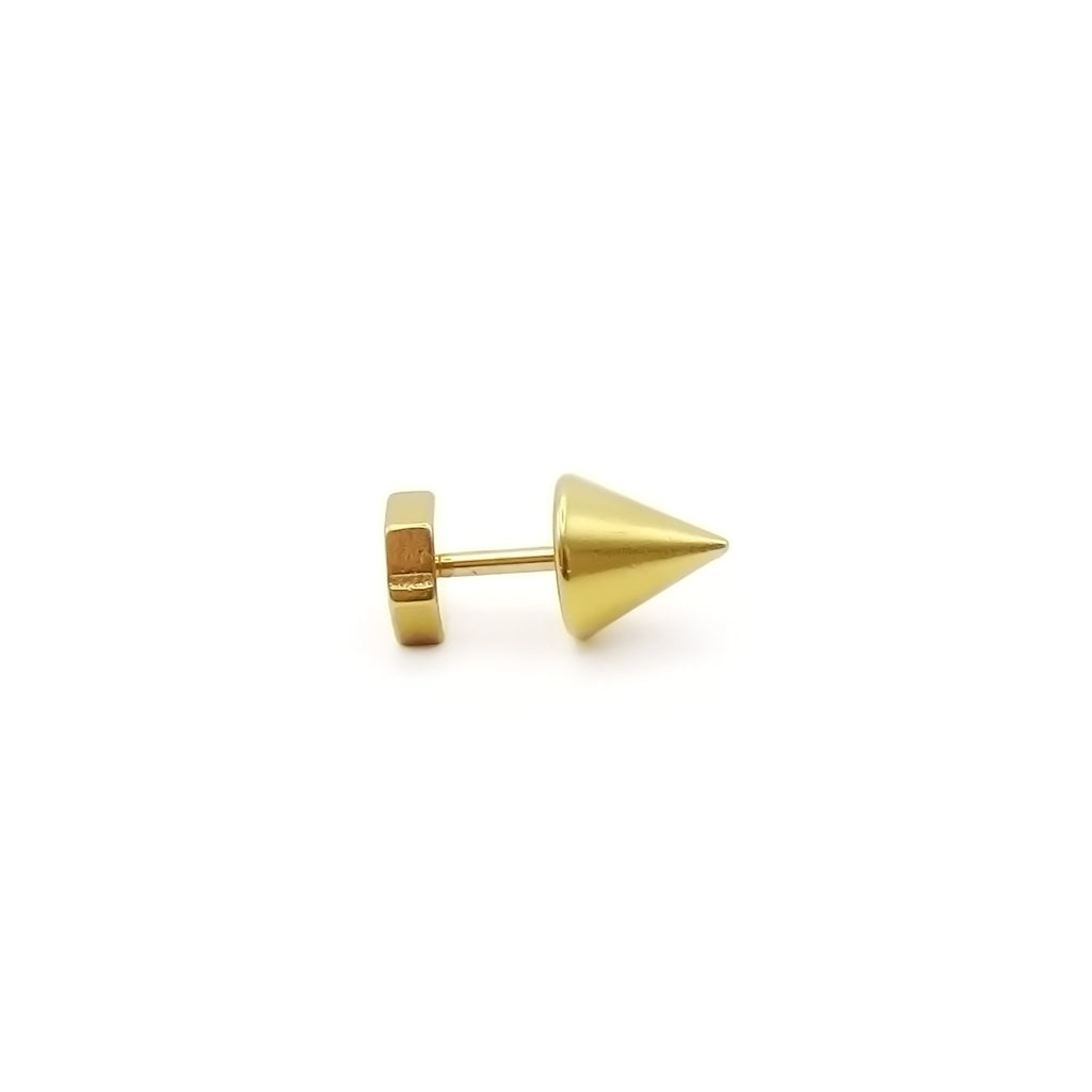 Stainless Steel Hexagon Spike Back Fake Plug Earring-Fake Plugs-3-Glitters