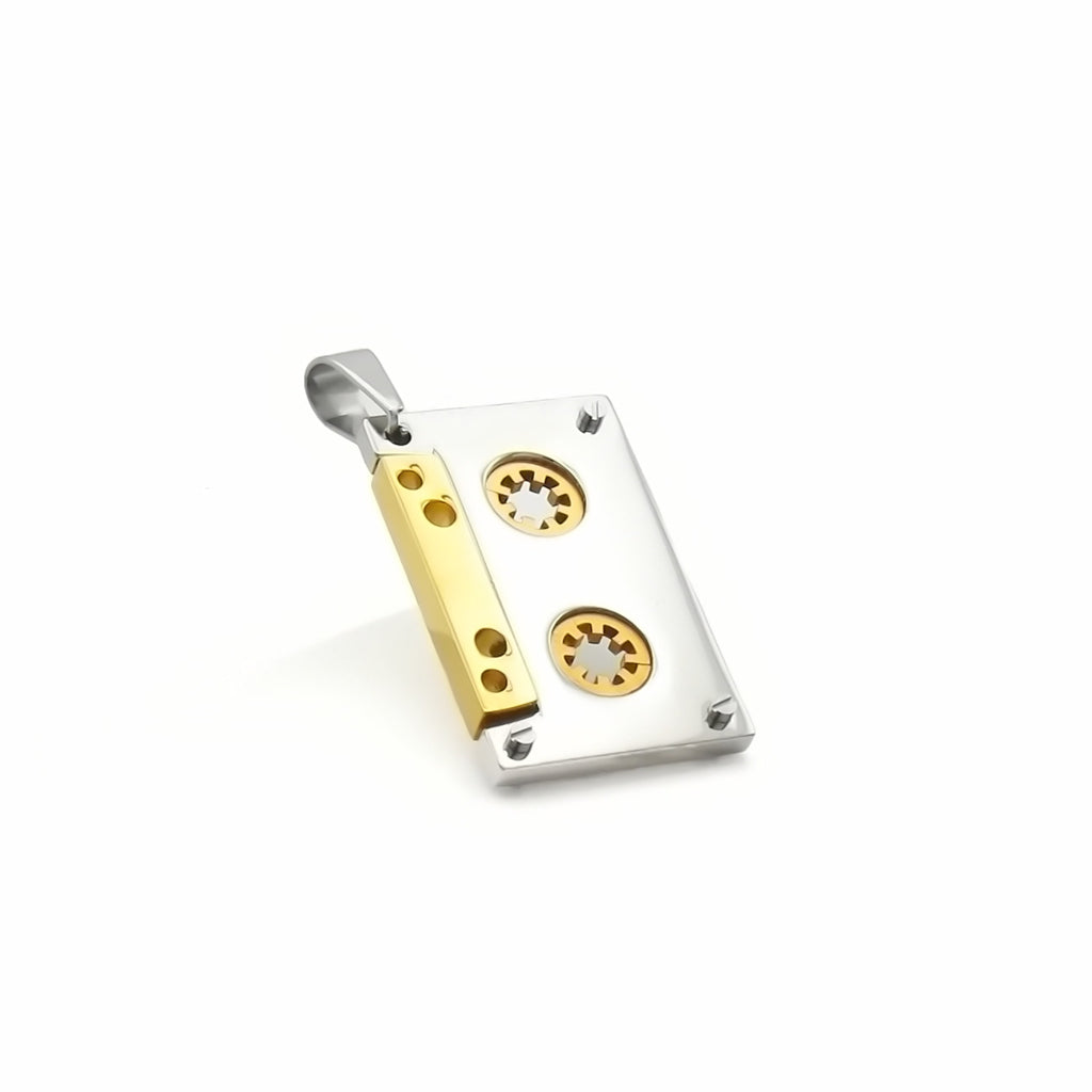 Stainless Steel Cassette Tape Pendant-Pendants-3-Glitters