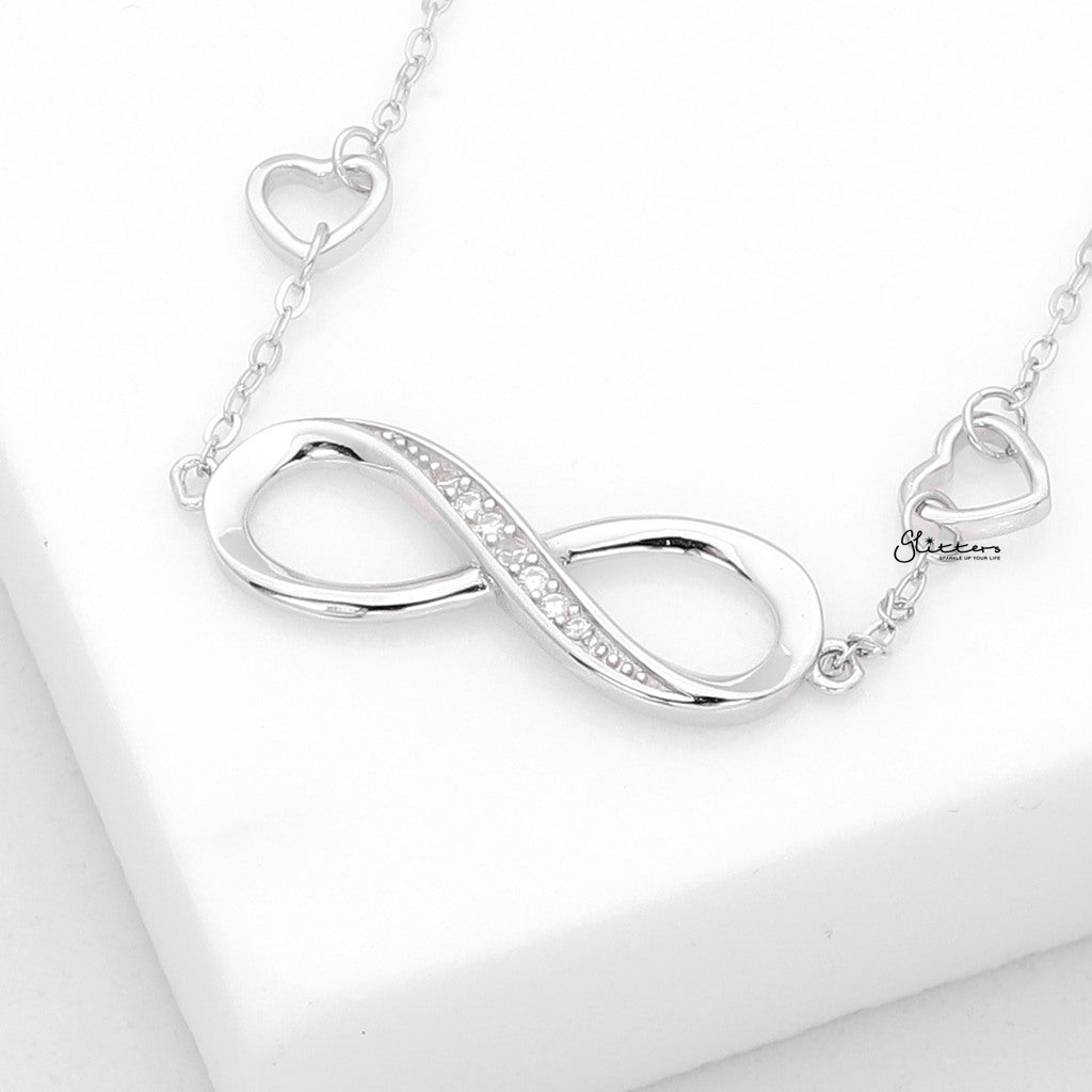 Sterling Silver Infinity Charm Bracelet-Sterling Silver Bracelets-2-Glitters