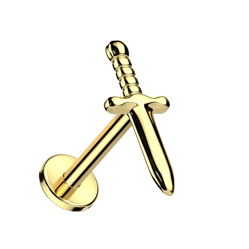 Titanium Dagger Top Internally Threaded Flat Back Stud Earring-Tragus | Cartilage | Daith | Conch-2-Glitters