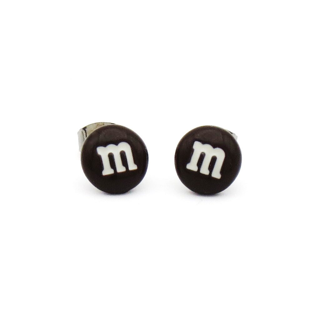 Chocolate Candy Style Letter "M" Stud Earrings-Stud Earrings-4-Glitters