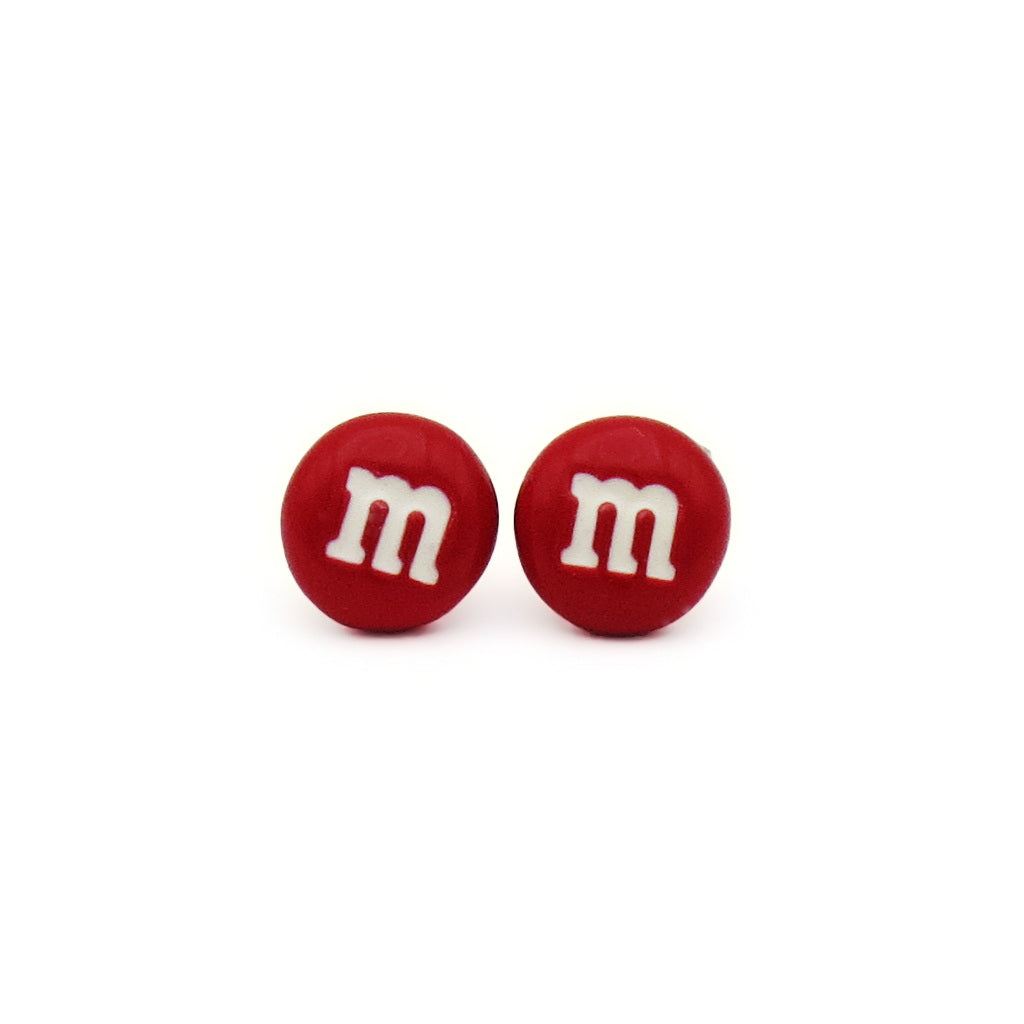 Chocolate Candy Style Letter "M" Stud Earrings-Stud Earrings-2-Glitters