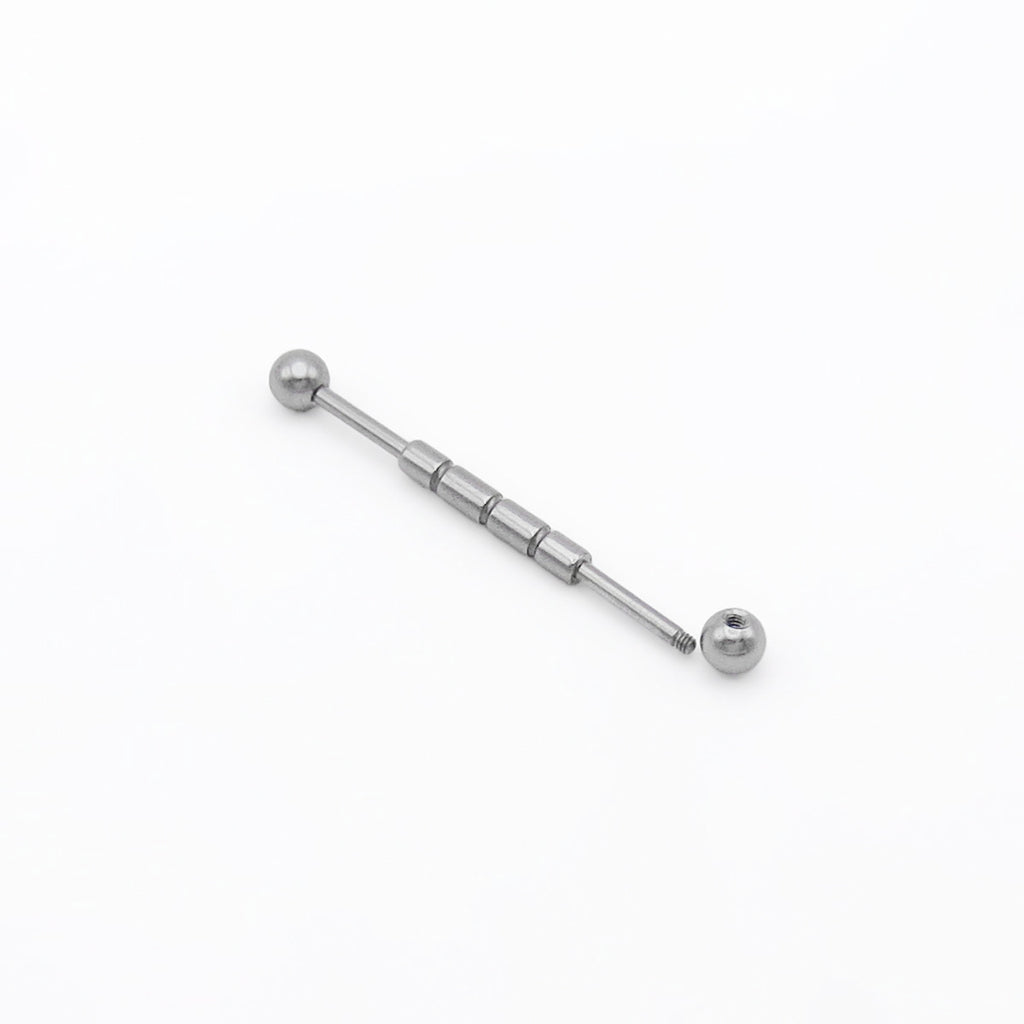 316L Surgical Steel 3-Notched Industrial Barbell