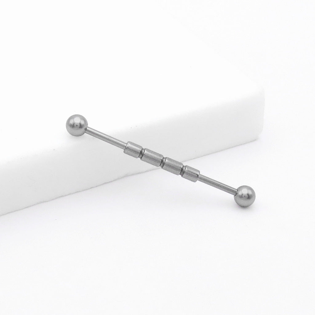 316L Surgical Steel 3-Notched Industrial Barbell