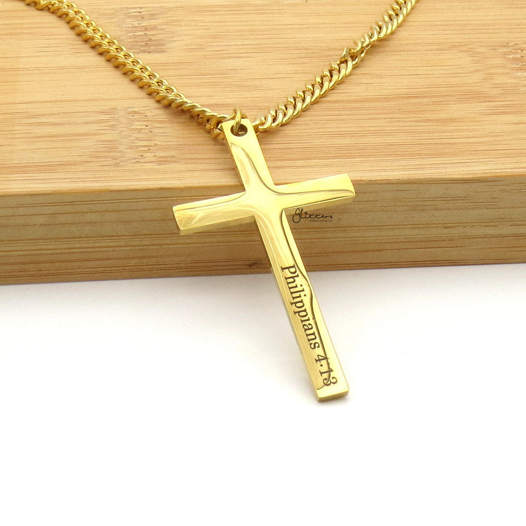Stainless Steel Plain Cross Necklaces - Silver | Gold | Black-Stainless Steel Chains-5-Glitters