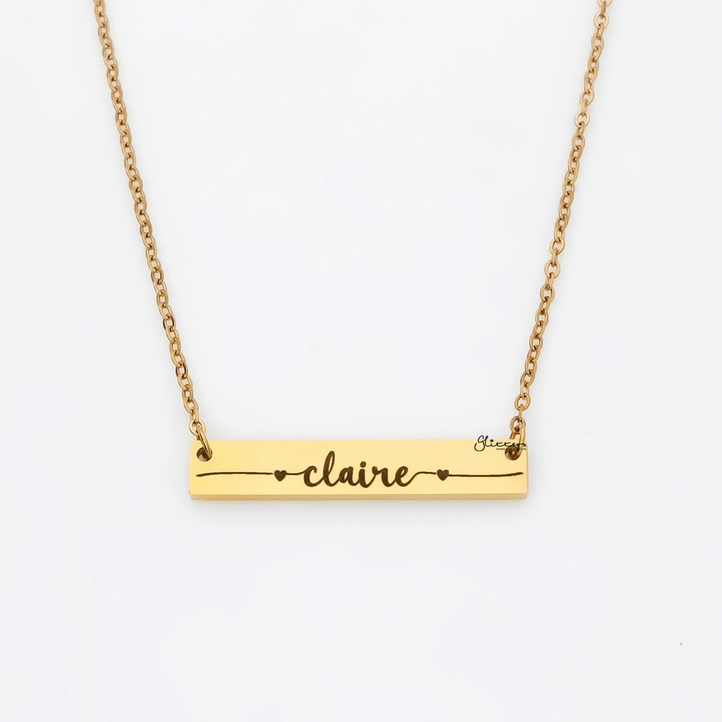 Personalised Horizontal Bar Necklace - Font 7-Personalised Necklaces-3-Glitters