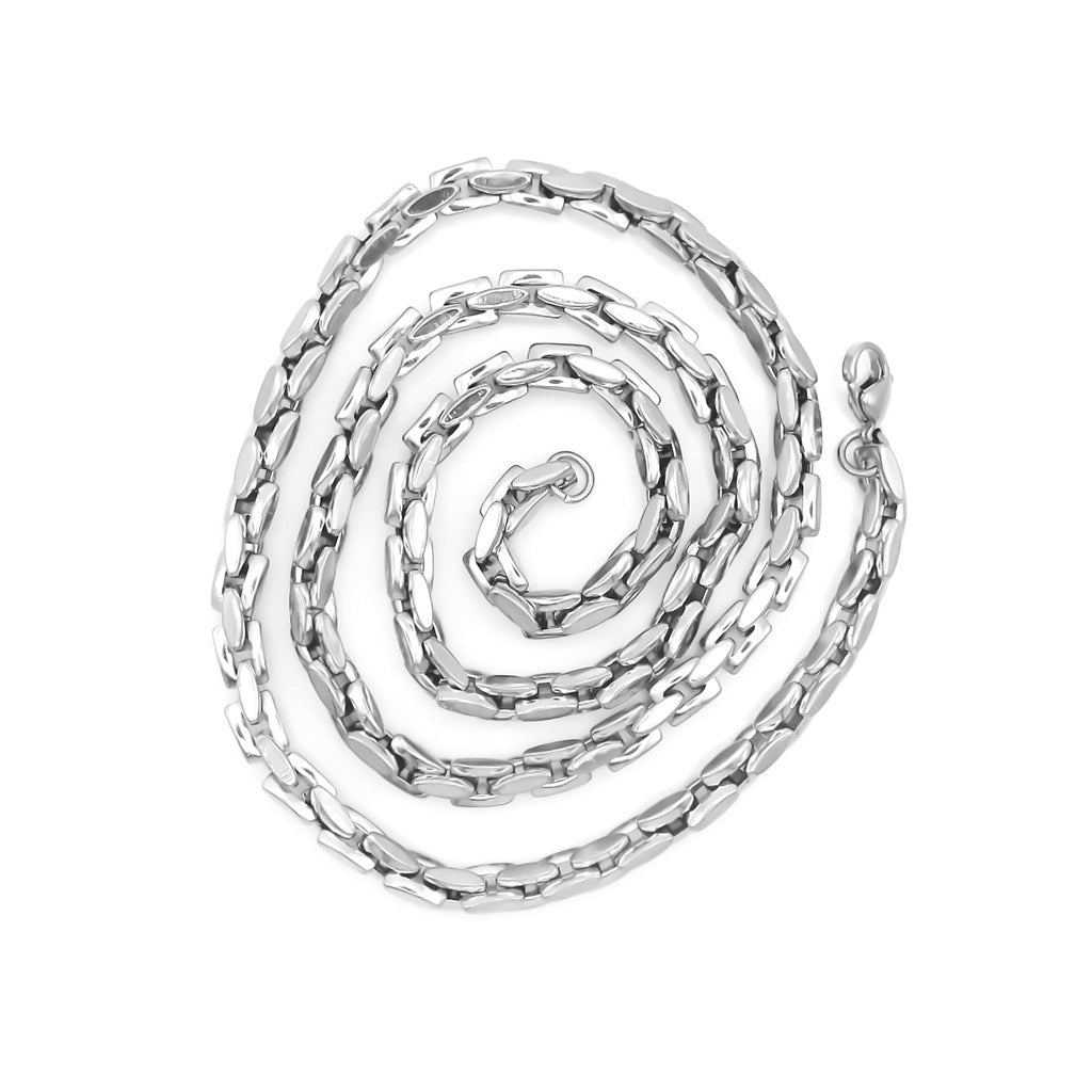 Stainless Steel Box Link Chain Necklace - Silver-Stainless Steel Chains-2-Glitters