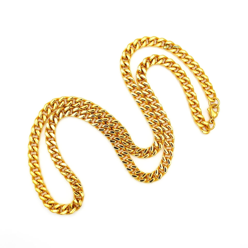 Stainless Steel 6mm Curb Link Chain Necklace - Gold-Stainless Steel Chains-2-Glitters