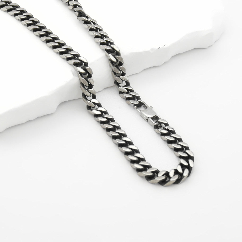 Stainless Steel 6mm Curb Link Chain Necklace - Gunmetal Black-Stainless Steel Chains-3-Glitters