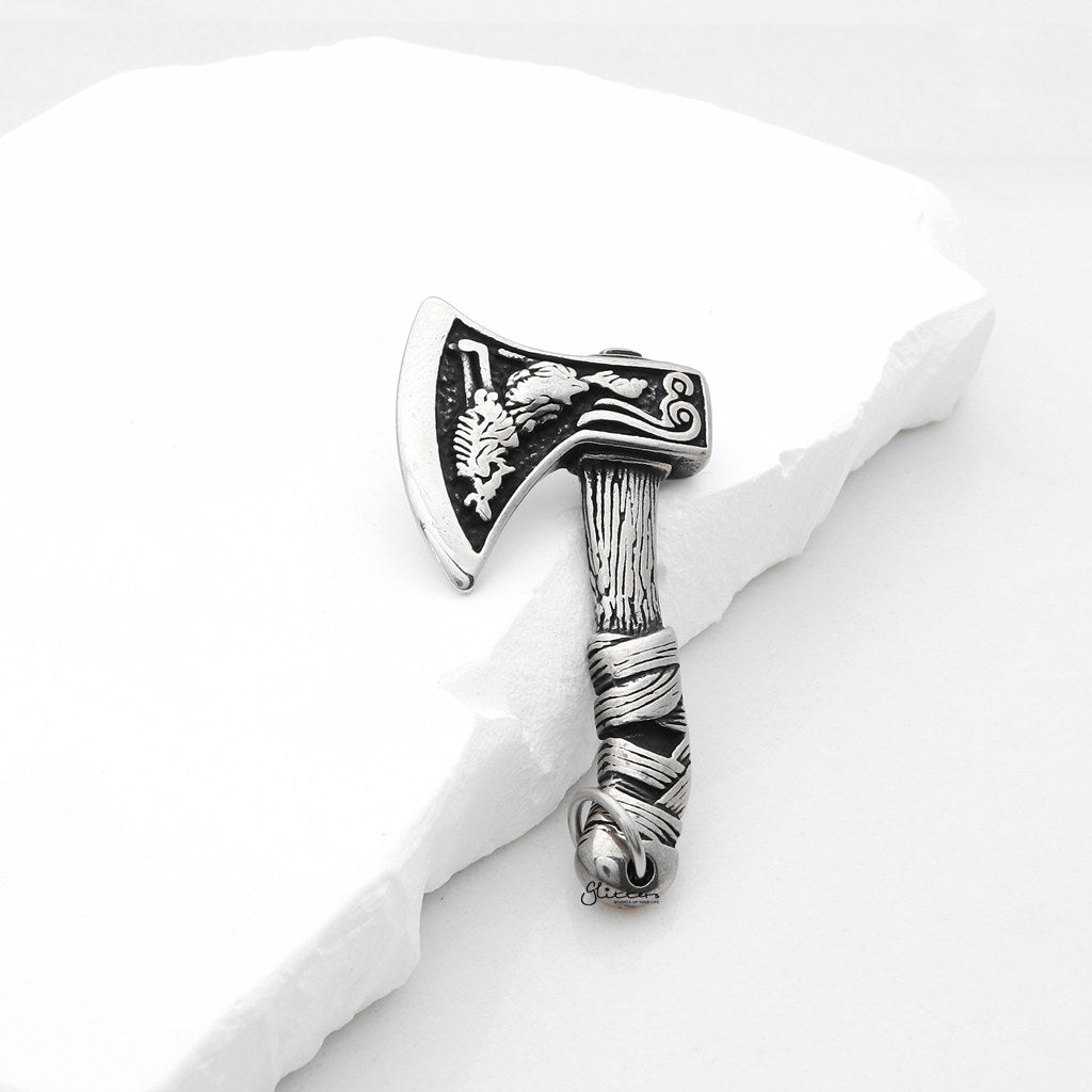 Stainless Steel Viking Double Sided Axe Pendant-Pendants-3-Glitters