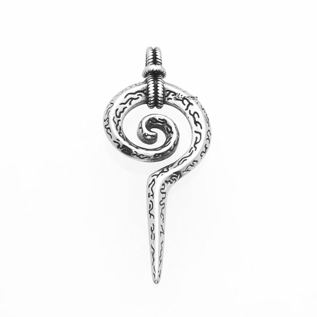 Stainless Steel Snake Scepter Pendant-Pendants-1-Glitters