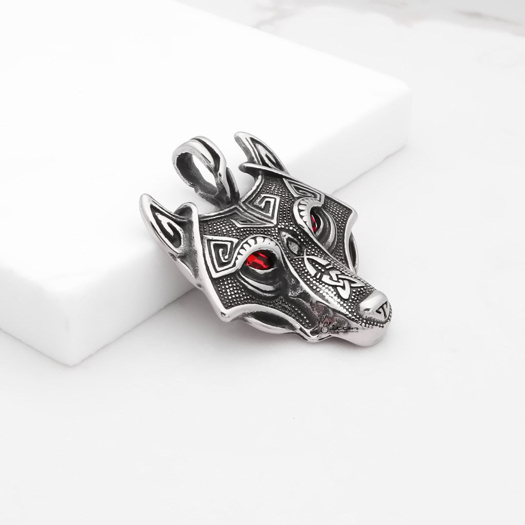 Stainless Steel Viking Wolf Pendant-Pendants-3-Glitters