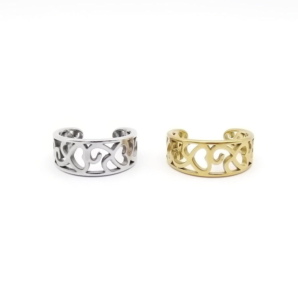 Stainless Steel Hollow Filigree Band Toe Ring