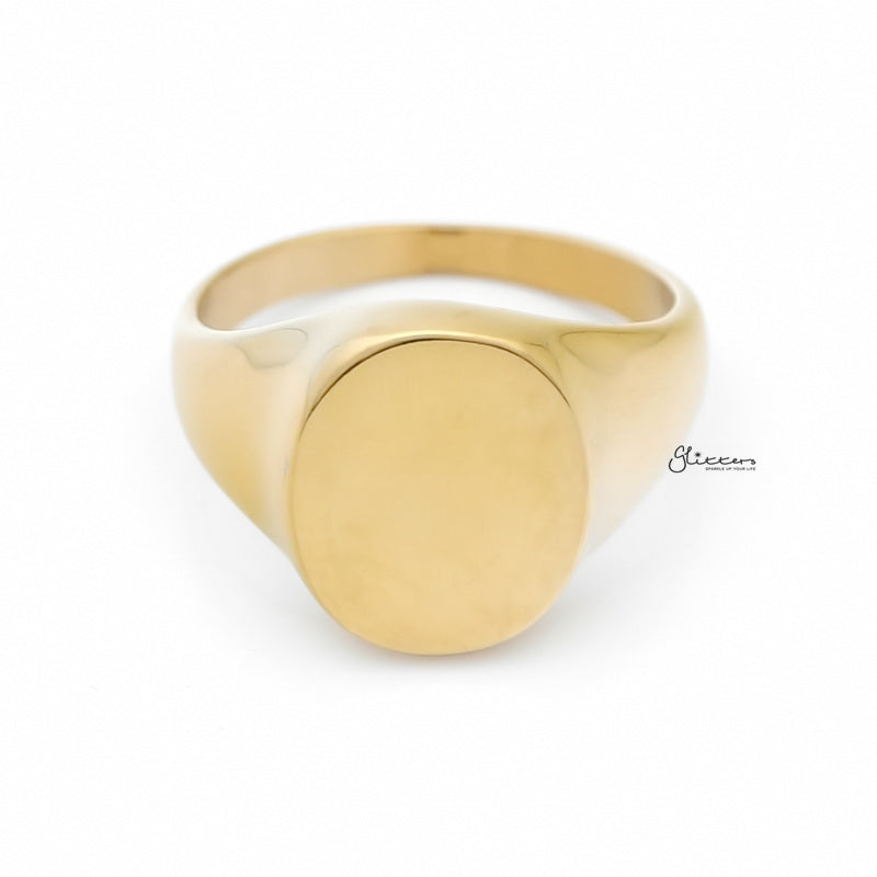 Stainless Steel Oval Signet Blank Plain Ring - Gold-Jewellery, Men's Jewellery, Men's Rings, Rings, Stainless Steel, Stainless Steel Rings-OvalringGold-1_1_93421b34-0c4c-4a8e-ac8e-4bc35d989008-Glitters