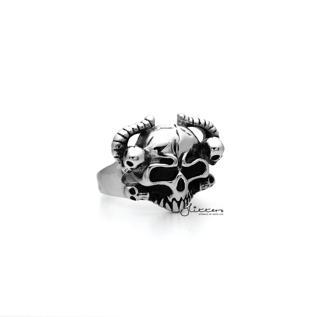 Men's Antiqued Stainless Steel Skull Casting Rings-Jewellery, Men's Jewellery, Men's Rings, Rings, Stainless Steel, Stainless Steel Rings-SR0038_1000-03-Glitters