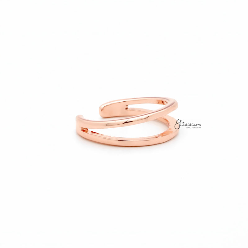 Two Lines Plain Band Toe Ring - Rose Gold-Jewellery, Toe Ring, Women's Jewellery-TOR0006-RG3_800-Glitters