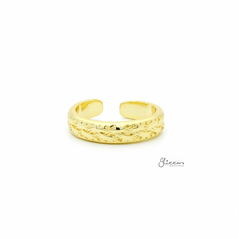 Twisted Rope Pattern Toe Ring - Gold-Jewellery, Toe Ring, Women's Jewellery-TOR0009-G1_800-Glitters