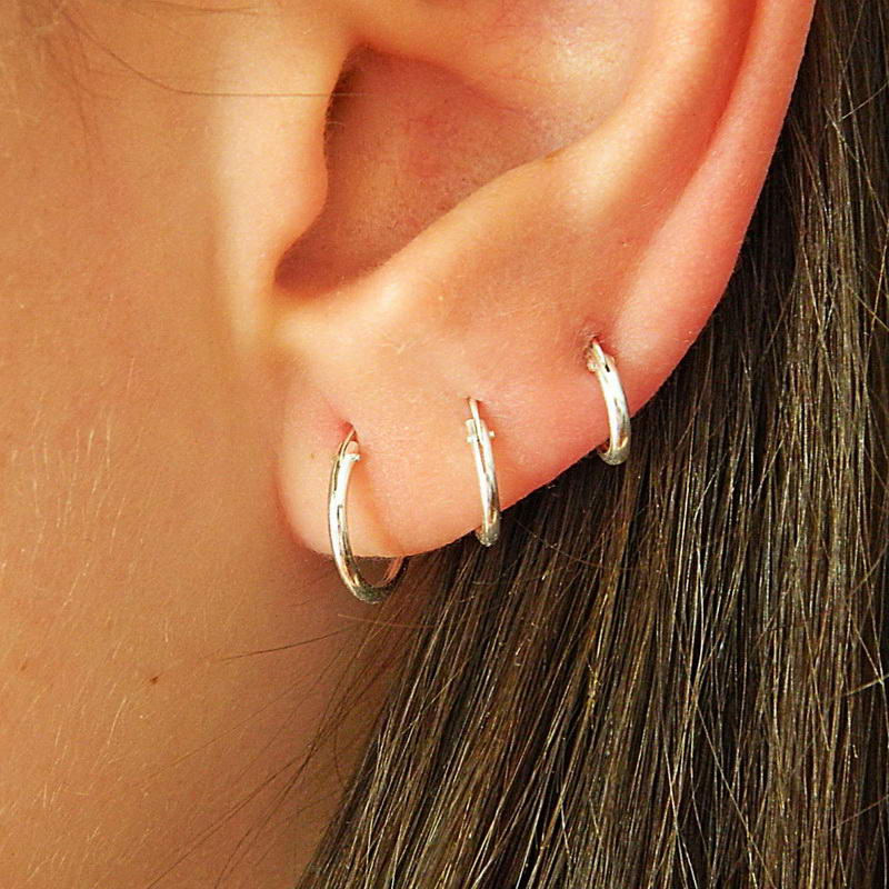 925 Sterling Silver Sleeper Hoop Earrings-10mm|12mm|14mm|16mm-Best Sellers, earrings, Hoop Earrings, Jewellery, Men's Earrings, Men's Jewellery, Women's Earrings, Women's Jewellery-er0148-S-Glitters