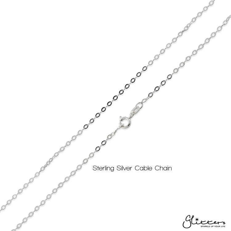 Sterling Silver Two Tone Double Hearts Women's Necklace - Cubic Zirconia - Jewellery - Necklaces - Sterling Silver Necklaces - Women's Jewellery - Women's Necklace - flat_Cable_Chain-02_bb186f50-c00d-4af5-baa8-85caee9f890b - Glitters NZ