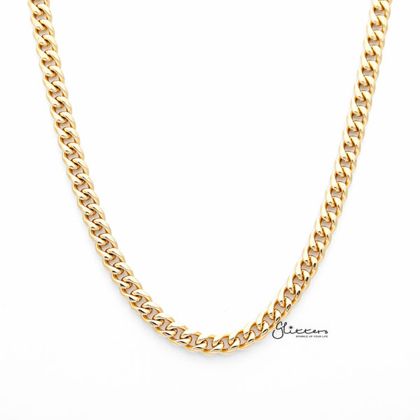 18K Gold I.P Stainless Steel Miami Cuban Curb Chain Men's Necklaces - 6mm width | 61cm length-Chain Necklaces, Jewellery, Men's Chain, Men's Jewellery, Men's Necklace, Miami Cuban Curb Chain, Necklaces, Stainless Steel, Stainless Steel Chain-sc0064-01-Glitters