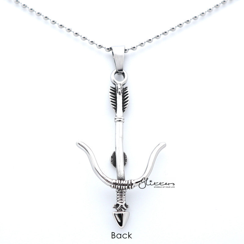 Stainless Steel Bow and Arrow Pendant-Jewellery, Men's Jewellery, Men's Necklace, Necklaces, Pendants, Stainless Steel, Stainless Steel Pendant-sp0065-03-Glitters