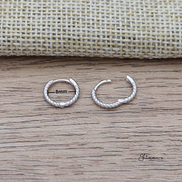 925 Sterling Silver Twist Rope One-Touch Hoop Earrings-Daith, earrings, Hoop Earrings, Jewellery, Tragus, Women's Earrings, Women's Jewellery-sse0358-ss_600_New-Glitters