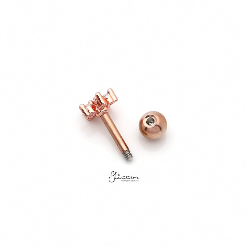 CZ Flower Cartilage Tragus Piercing Earring - Rose Gold-Body Piercing Jewellery, Cartilage, Cubic Zirconia, earrings, Jewellery, Tragus, Women's Earrings, Women's Jewellery-tg0026-rg2_800-Glitters